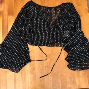 Sheer top with bell sleeves